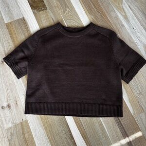 Abercrombie & Fitch Dark Brown Short Sleeve Sweater
